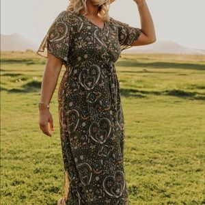 Roolee Molly Print, Paisley Maxi Dress - Size M